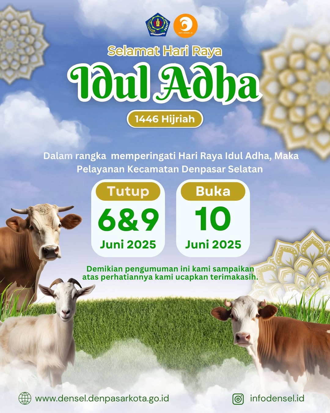 PENGUMUMAN!! Info Layanan Dalam Rangka Hari Raya Idul Adha 1446 H
